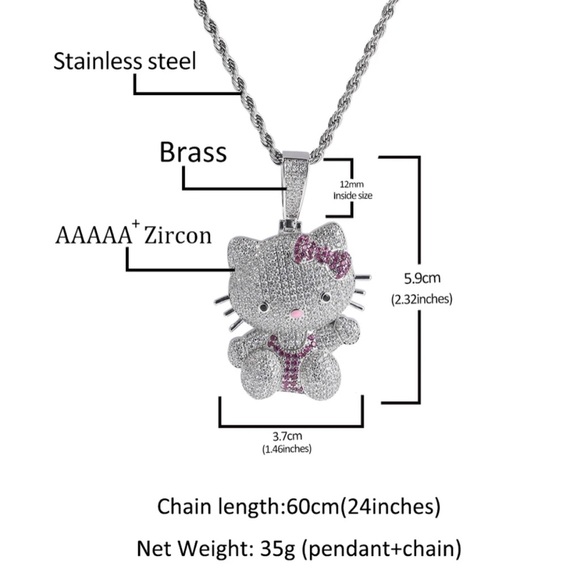 Hello kitty necklace, hello kitty pendant, hello kitty jewelry - Picture 8 of 11